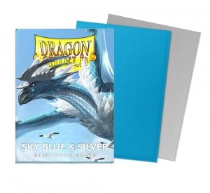 Dragon Shield Sleeves - Standard size - Matte Dual - Sky Blue & Silver (100 Sleeves)