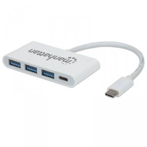 Hub USB Manhattan 3-portowy USB-C 3.1 Gen1