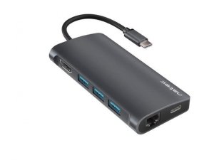 Stacja dokująca USB Natec Fowler Multi Port 2x USB-C PD, 3x USB 3.0, HDMI 4K, RJ45, USB-C, SD, Micro SD
