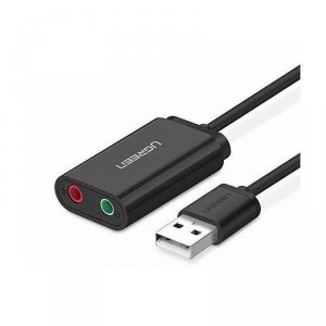 Karta dźwiękowa zewnętrzna Ugreen US205 USB 15cm - czarna