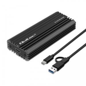 Obudowa/kieszeń Qoltec NV2270 na dysk M.2 SSD | SATA | NVMe | USB-C | 2TB