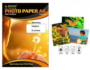 Papier fotograficzny Savio PA-02 A6 115g/m2 50 szt. błysk