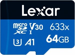 Karta micro SDHC SDXC 64GB Lexar 633x U3 A1 odczyt do 100 MB/s