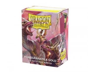 Koszulki Dragon Shield Standard Matte Dual Sleeves Pomegranate & Gold (100)