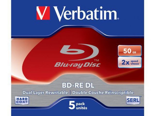 Płyty BD-RE DL Verbatim 2x 50GB (Jewel Case 5) Blu-Ray