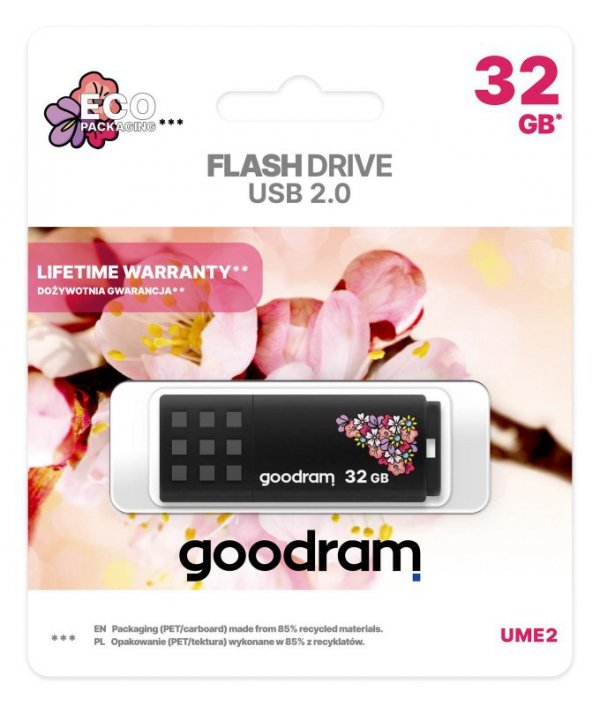 Pendrive GOODRAM 32GB UME2-SPRING BLACK USB 2.0