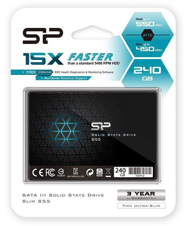 Dysk SSD Silicon Power S55 240GB 2.5&quot; SATA3 (550/450 MB/s) 7mm