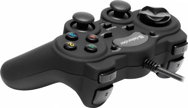 Gamepad przewodowy Defender GAME RACER, tryb turbo, efekt wibracji, USB/PS2/PS3