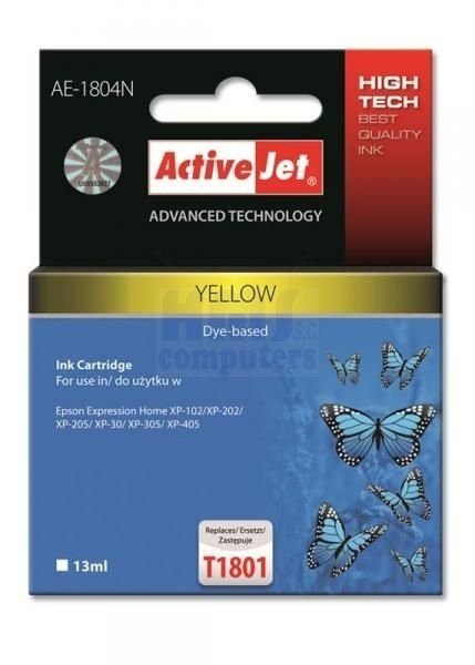 Tusz Yellow zamiennik Epson T1804 XP-102/202/305 ActiveJet  AE-1804N