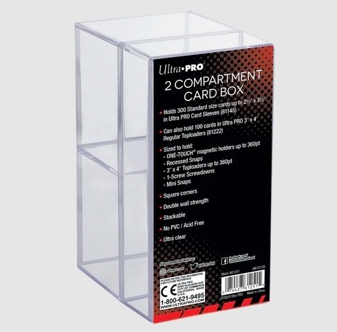 UP - 2-Piece Clear Card Box Two Compartment