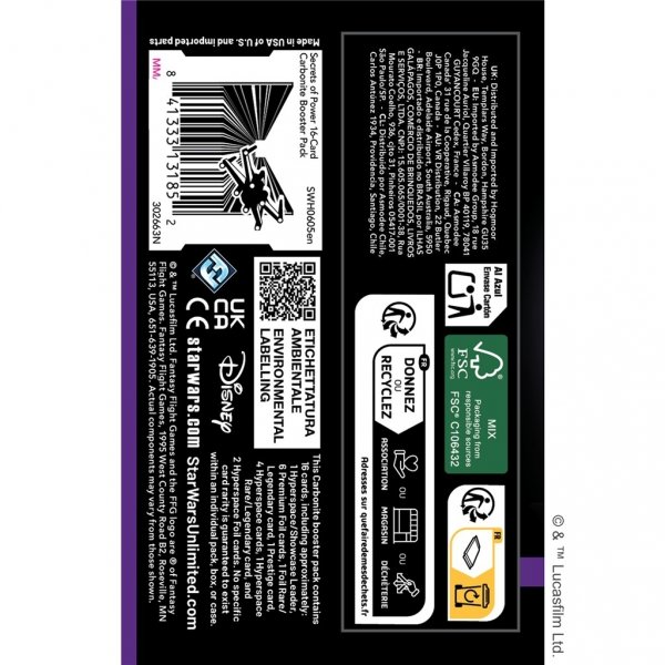 Star Wars: Unlimited Card Game - Secrets of Power - Carbonite Booster Display (12) + PROMO