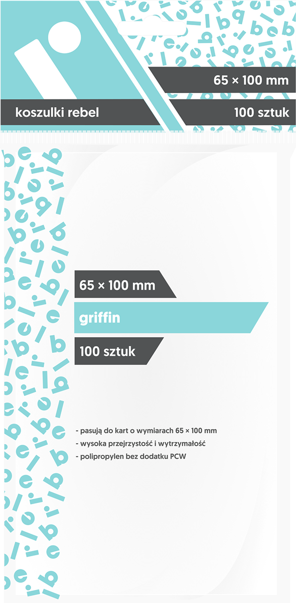 Koszulki na karty Rebel (65x100 mm) &quot;Griffin&quot;, 100 sztuk