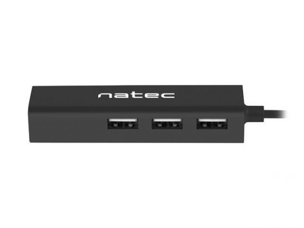 Hub USB Natec 3x USB 2.0 + RJ45 Dragonfly czarny