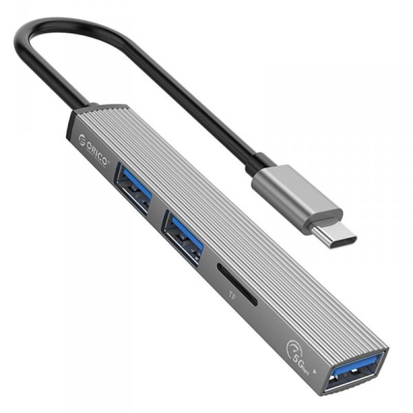 Hub USB-C Orico AH-12F-GY-BP 2x USB 2.0; 1x USB 3.1, 1x microSD