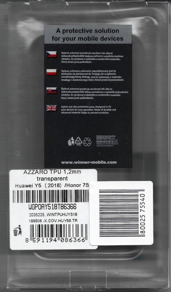 Etui Winner WG Azzaro 1,2mm Slim do Huawei Y5 2018 i  Honor 7s