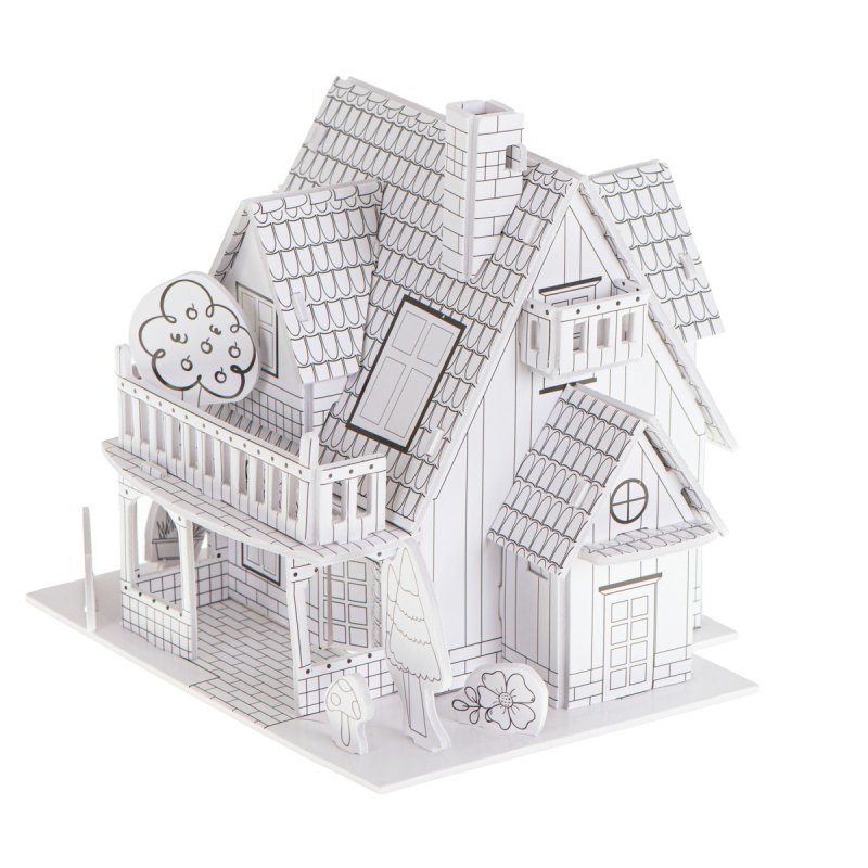 Puzzle 3d Do Kolorowania Domek 29el Puzzle Zabawki Sklep Z