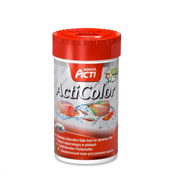 Aquael Acti Color Platki - Wybarwiający 100Ml
