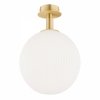 LAMPA SUFITOWA PLAFON ZŁOTY MOSIĄDZ SZCZOTKOWANY KULA BIAŁA 25CM GLAMOUR DO SALONU POKOJU KUCHNU ŁAZIENKI ARGON PALOMA 8505