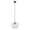 LAMPA WISZĄCA SZKLANA CZARNO ZŁOTA Z TRANSPARENTNYM KLOSZEM PRZEŹROCZYSTA DO SALONU JADALNI KUCHNI NAD STÓŁ ARGON KALIMERA 4043