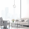 MILAGRO SFERA BLACK CHROM MLP4673 LAMPA WISZĄCA CZARNA KLOSZ KULA BIAŁA
