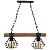 Lampa wisząca ULF BLACK / WOOD 2xE27 60W