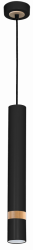 MILAGRO Lampa wisząca JOKER BLACK/WOOD 1xGU10