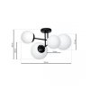 MILAGRO LAMPA SUFITOWA MLP6527 LIMA BLACK CZARNA KLOSZE KULE BIAŁE