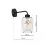 MILAGRO KINKIET SANTIAGO CLEAR CZARNY KLOSZ PRZEŹROCZYSTY MLP6599