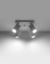 Plafon MERIDA 4 biały stal lampa sufitowa kwadrat z ruchomym kloszem Gu10 LED SOLLUX LIGHTING