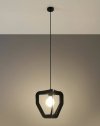 Lampa wisząca TRES czarna stalowy industrialny zwis na lince sufitowy E27 LED SOLLUX LIGHTING