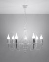 Żyrandol MINERWA 7 biały stal lampa wisząca klasyczna sufitowa E14 LED SOLLUX LIGHTING