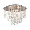 LAMPA SUFITOWA PLAFON CHROM KRYSZTAŁOWY W STYLU GLAMOUR DO SALONU SYPIALNO ZUMALINE 19154M TERRE 