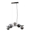 ITALUX CANELLO PND-406007-5A-BCR LAMPA WISZĄCA CZARNY CHROM SZKLANE KULE SZARE