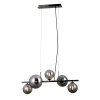 ITALUX CANELLO PND-406007-5A-BCR LAMPA WISZĄCA CZARNY CHROM SZKLANE KULE SZARE
