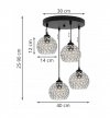 Lampa wisząca ze szklanymi kloszami - CRYSTAL 2220/4/OW/C LIGHT HOME