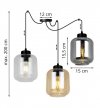 Lampa wisząca ze szklanymi kloszami - SPIDER NOVALJA 2395/3/MIX LIGHT HOME