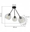Lampa sufitowa Crystal, trzy klosze, metal, srebrna, nowoczesna LIGHT HOME