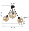 Lampa sufitowa TRIO HAGA, trzy klosze, podsufitka, metalowa konstrukcja, szkło LIGHT HOME