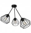 Lampa sufitowa TRIO SANTOS, czarna, druciak loft, 3 klosze LIGHT HOME