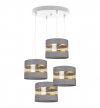 Lampa wisząca Elegance Gold, 4 abażury, regulacja wysokości, podsufitka, metal LIGHT HOME