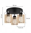 Lampa sufitowa TIMBER, podsufitka, 3 drewniane klosze, metalowa konstrukcja, regulacja LIGHT HOME
