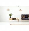 Lampa wisząca typu pająk, drewniany klosz ażurowy o oryginalnym kształcie 23 cm, okrągła podsufitka, E27 LIGHT HOME