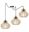 Lampa wisząca typu pająk, 3 drewniane klosze ażurowe o oryginalnym kształcie 23 cm, okrągła podsufitka, E27 LIGHT HOME