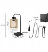 Lampka stołowa z podłużnym kloszem 12,5 cm z drewnianych lameli, metalowy stelaż, E27 LIGHT HOME