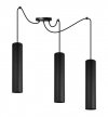 Lampa wisząca typu pająk, 3 podłużne wąskie klosze metalowe tuba 6 cm, GU10 LIGHT HOME