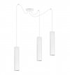 Lampa wisząca typu pająk, 3 podłużne wąskie klosze metalowe tuba 6 cm, GU10 LIGHT HOME