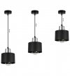 Lampa wisząca zwis, metalowy czarny klosz 12 cm ze srebrnym, chromowanym wykończeniem, podsufitka 8 cm, E27 LIGHT HOME