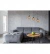 Lampa wisząca na szerokiej listwie 60 cm, 3 drewniane klosze w kształcie ażurowych kul z poziomych lameli 21 cm, E27 LIGHT HOME