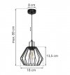 Lampa wisząca zwis, druciany czarny klosz metalowy 18 cm ze srebrnym, chromowanym wykończeniem, podsufitka 8 cm, E27 LIGHT HOME