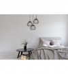 Lampa wisząca na okrągłej podsufitce 30 cm, 3 klosze druciane metalowe czarne 18 cm ze złotym wykończeniem, E27 LIGHT HOME